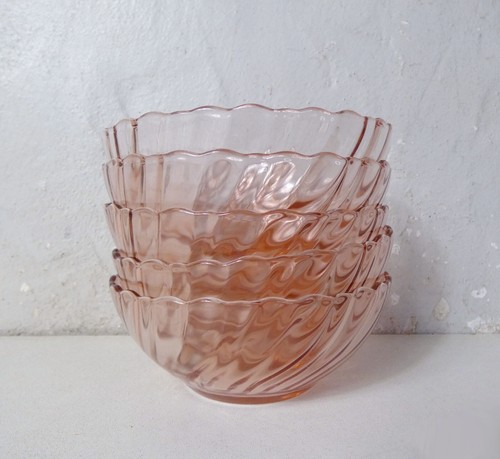 Coupelles bols verre rose - coupelles,