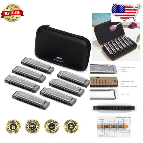 Pro 7pc harmonica set e - set,