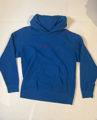 Obey blue fleece graphic print - obey,