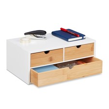 Boîte à tiroirs en bambou meuble de rangement 2,3 kg mini-commode en bambou