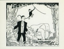 SOUVAY JUNGLE, SINGE  ET ELEPHANT CARTE POSTALE