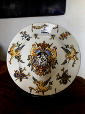 ASSIETTE DÉCORATIVE  EN FAÏENCE DE GIEN , RENAISSANCE  AVEC MÉDAILLON
