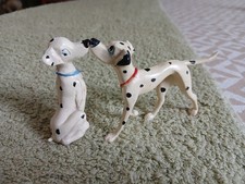 Figurines Disney "101 Dalmatiens" Vintage : Pongo et Perdita, avec manques