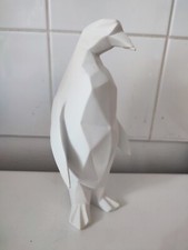 Sculpture de pingouin en résine à motifs géométriques, Statue d'animal BLANC