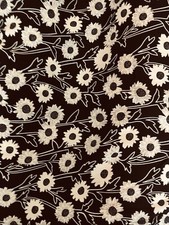 Tissus rayonne fluides 1m74 - noir et blanc floral pour robes… coupon 3 mètres