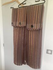 Paire de rideaux voilage à œillets baie vitrée rayée haltoflame 130 cm x 137 cm