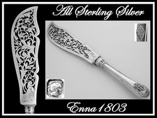 Antique French All Sterling Silver Large Serving Knife 