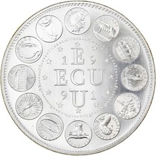 France, Médaille, Ecu Europa, Marianne, 1991, Rodier, FDC, Argent
