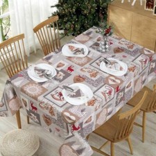 Nappe de Fête "Noël - Hiver" 100% Coton Cretonne Tablecloth Christmas