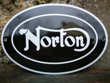 Plaque émaillée NORTON Enamel Sign no Triumph Guzzi Harley Bsa bmw