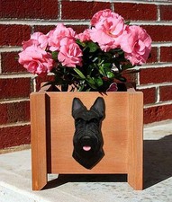 Pot De Fleurs En Forme De Scottish Terrier Noir
