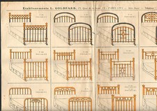 PARIS (XIX°) USINE de LITS & SOMMIERS en Fer & en Cuivre "Ets. L. GOLDFARB" N°3