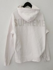 Sweat À Capuche Studded Supreme SS18 Taille M Medium Blanc