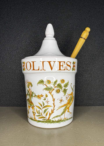Pot olives décoré - pot, à