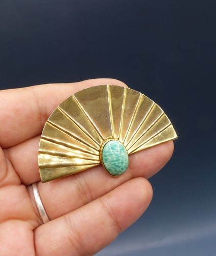 Broche argent vermeil signé - vermeil,