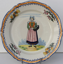 ANTIQUE QUIMPER FAIENCE PLATE