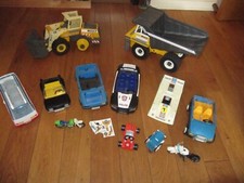 LOT PLAYMOBIL VOITURE ENGIN TP MOTO CAMION DE POMPIER POUR PIECES OU COMPLEMENT