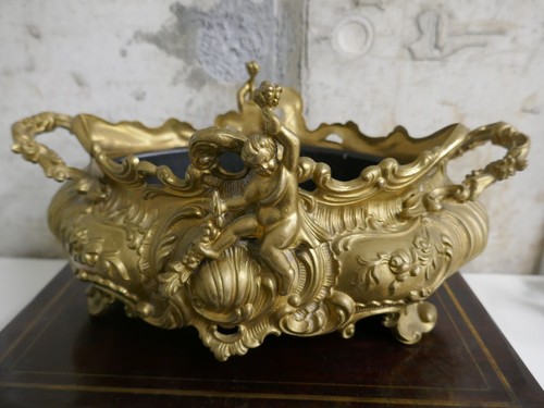 Belle jardinière laiton doré - jardinière,