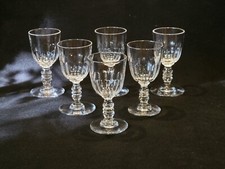 Baccarat Modèle Clermont Côtes Plates Lot 6 Anciens Verres A Vin Porto Cristal