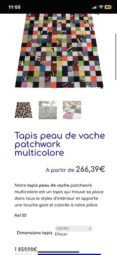 Tapis peau vache tergus - tapis,