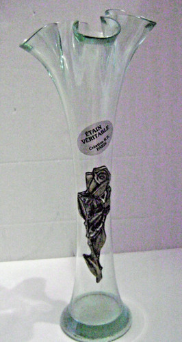 Vase soliflore verre etain