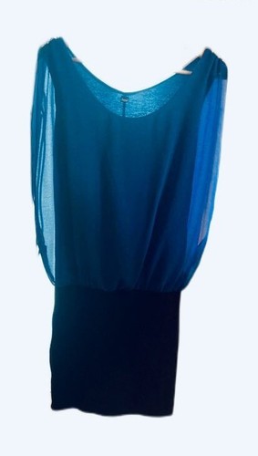 Robe moulante bleu et - , noir