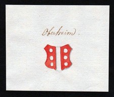 Manuscrit Oberheim Du 18E Siècle Blason