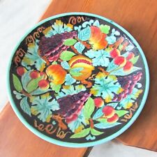 Monaco. Cerart. Plat en faïence à décor polychrome de fruits, XXe