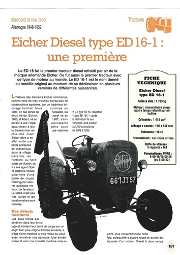 Tracteur eicher diesel type - eicher,
