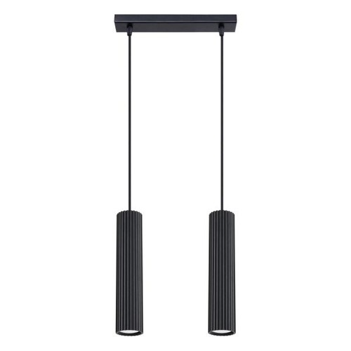 Suspension aluminium noir gu10 - aluminium,