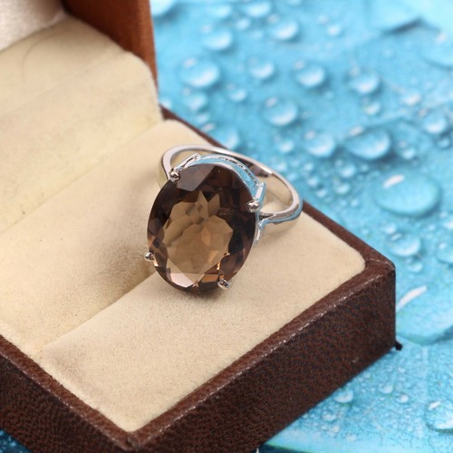 Bague quartz fumé naturel - bague,