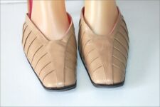 FREE LANCE Escarpins  Mules Vintage Tout Cuir Beige Bouts Semi Carrés T 41 TBE