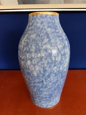VASE MOUCHETE BLEU A LISERE