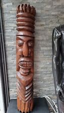 Grande statue bois Tiki Polynesie sculpture  Totem pacifics Islands 