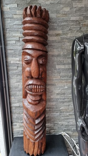 Grande statue bois tiki - statue,