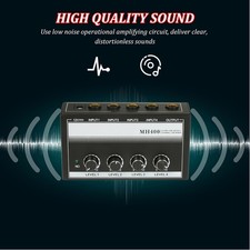 Mini Audio Mixer 4 Channel Microphone Instrument Audio Mixer With Volume