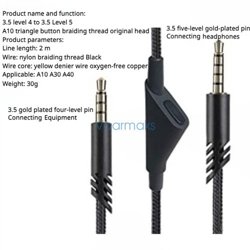 Audio cable for logitech astro - audio,