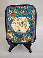 Emaux de LONGWY, coupelle vide poche , décor floral polychrome, Rehaussé JM