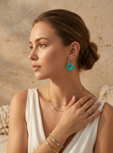 Flower hoop earrings - flower, –