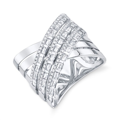 Bague croisée blanc - en,