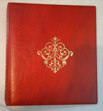 RELIURE ROUGE pour feuilles monnaies, billets, etc - TRES BEAU CLASSEUR 4 trous