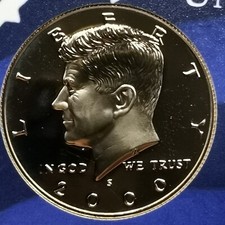 1 KENNEDY HALF DOLLAR 2000 S SAN FRANCISCO BE PROOF USA / ISSU DU COFFRET / UNC