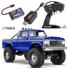 Traxxas TRX97044-1-BLU TRX-4M Ford F150 4x4 Surélevé Bleu 1/18 Crawler RTR