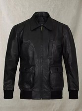 Blouson cuir bomber noir homme