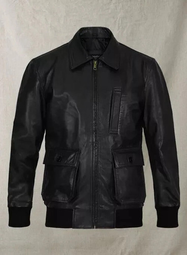 Blouson cuir bomber - , homme