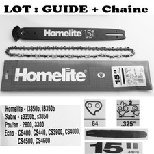  tronconneuse Piece guide + chaine 64 maillons se monte sur POULAN 2800 3300