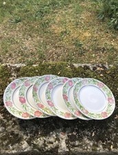 6 petites assiettes, fleurs