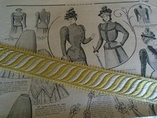 MS ANCIEN GALON PASSEMENTERIE VENDOME OR:CHAMPAGNE   40MM vendu au mètre