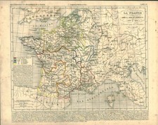 Gravure ancienne carte historique et géographique XIXème issue livre ( No 82 )