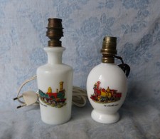 #Luminaire# 2 Lampes de chevet (opaline) au décor de Locomotive à vapeur